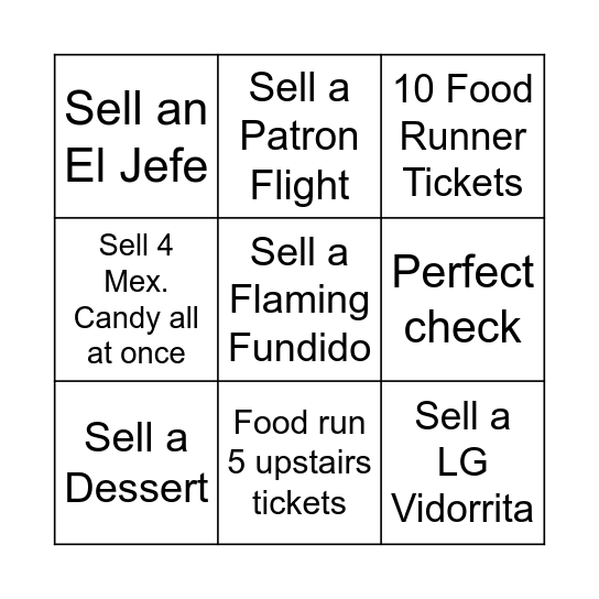 Vidorra Vingo Bingo Card