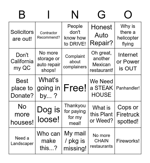 QC CONNECTION Bingo Card