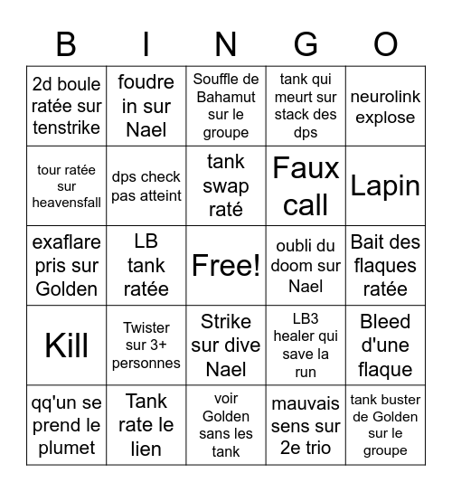 UCOB Bingo Card