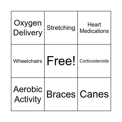 MD Treatments Bingo Card