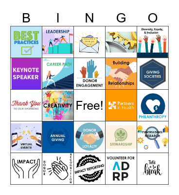 ADRP International Conference Day 1 Bingo Card