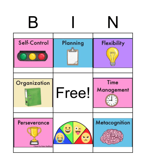 Executive Functioning Bingo Card