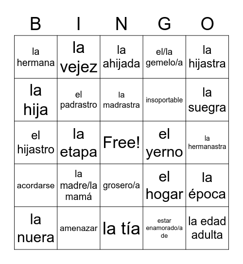 Loteria F&C Bingo Card