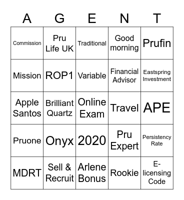 Rookie Fun Night Bingo Card