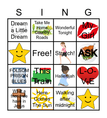 SINGO Bingo Card