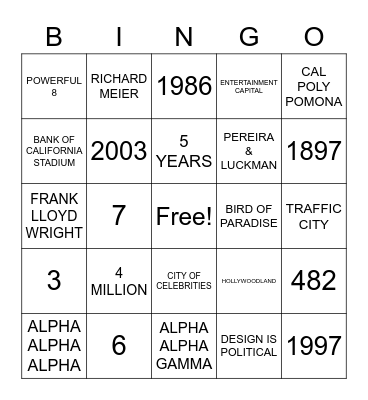 AWA+D BINGO 01 Bingo Card