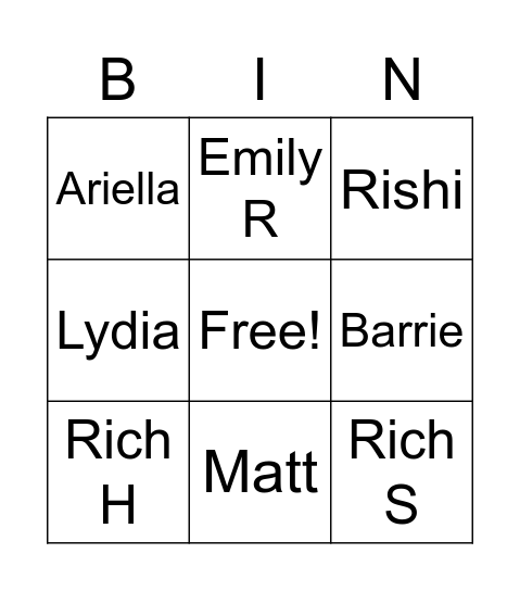 Bisexual Bingo Card