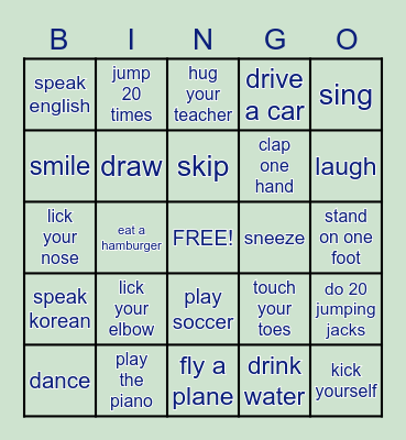 CAN YOU? Bingo Card