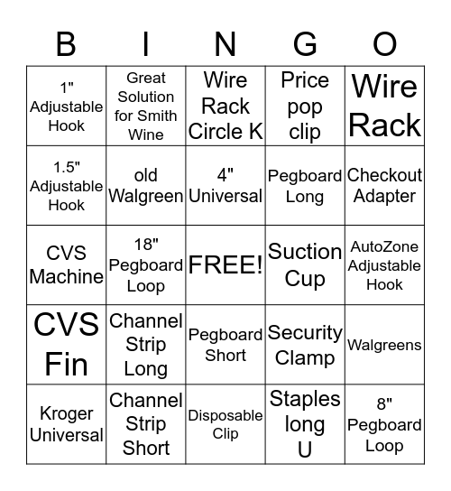 Adapter Bingo Card