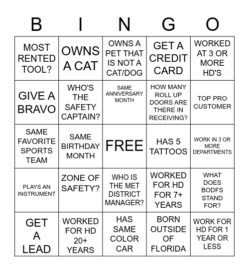 CAM - BLACKOUT BINGO Card