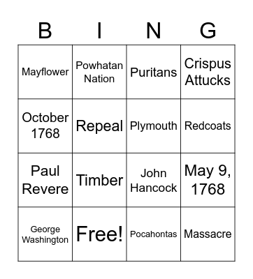Story of Us - Rebels Bingo Card