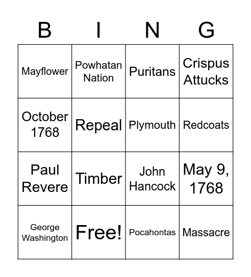 Story of Us - Rebels Bingo Card