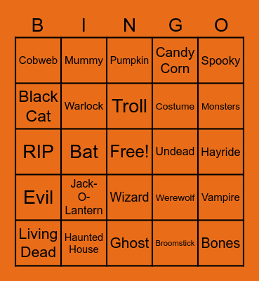 HAPPY HALLOWEEN Bingo Card