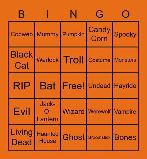 HAPPY HALLOWEEN Bingo Card