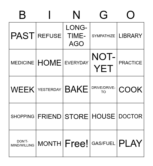 Unit 5 Part 1 Bingo Card