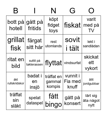 Förenings bingo 2021 Bingo Card