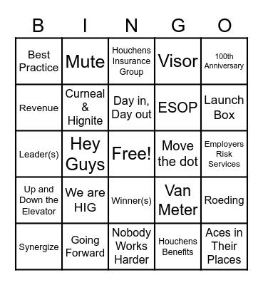 HIG BINGO Card
