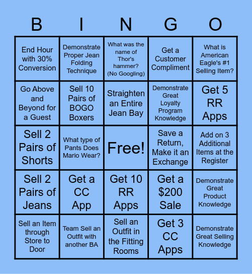 BRAND AMBASSADOR BINGO Card