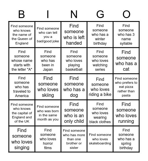 WHAT WE LOVE... Bingo Card