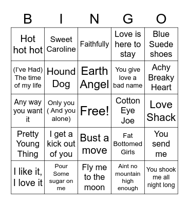 Music Bingo Card