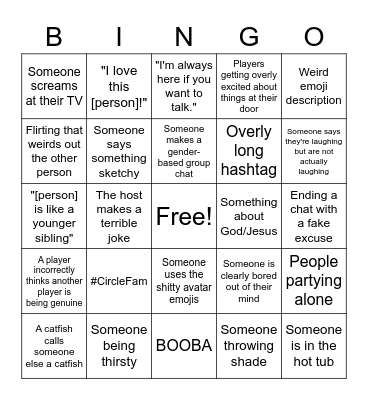 The Circle Bingo Card