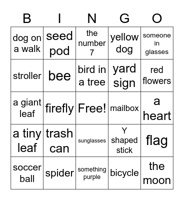 Scavenger Hunt Bingo! Bingo Card
