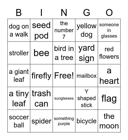 Scavenger Hunt Bingo! Bingo Card