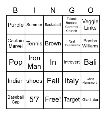 Life of Lo Bingo Card