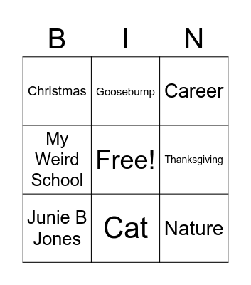 Book Bingo Card