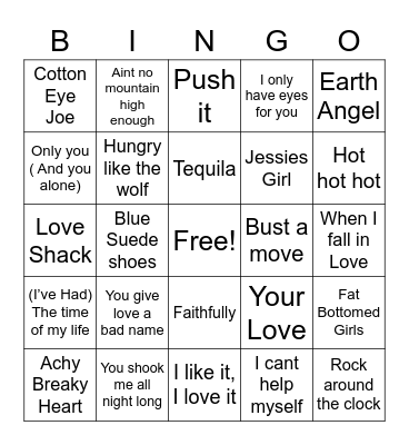 Music Bingo Card