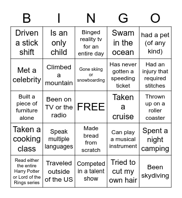 Zulily HH Bingo Card