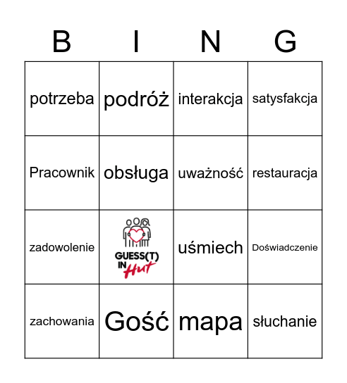 Guess(t) in Hut Bingo Card