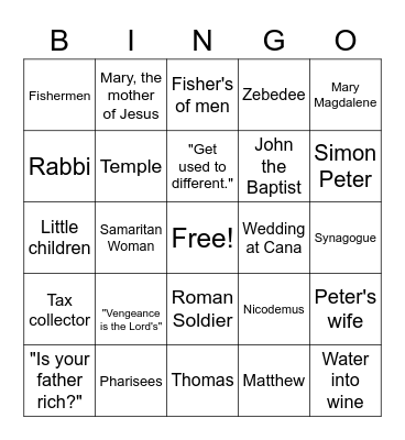BINGE JESUS BINGO Card