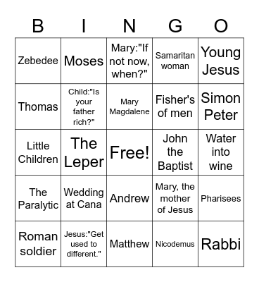 BINGE JESUS BINGO Card