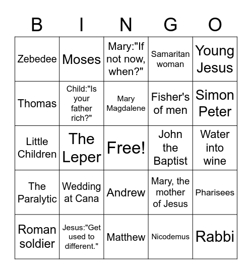 BINGE JESUS BINGO Card