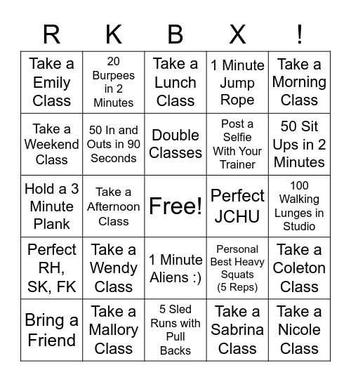 RKBX Bingo Card