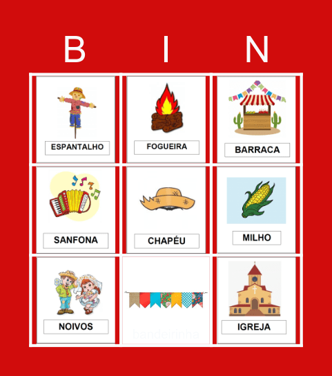 Festa Junina Bingo Card