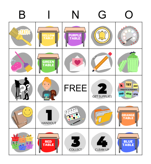 ART ROOM Bingo Card