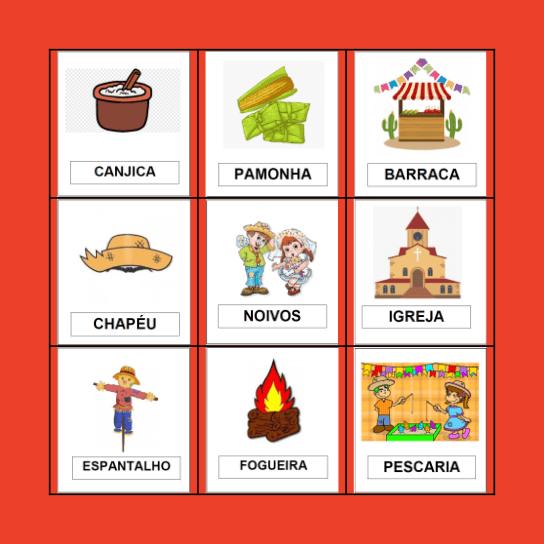 Festa Junina Bingo Card