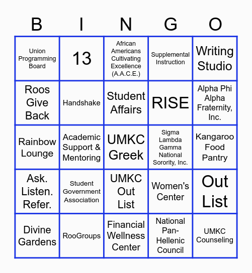 New Member Symposium Bingo Card