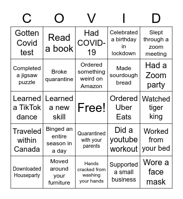 ONE YEAR OF WFH WITH ACQUIRE Bingo Card