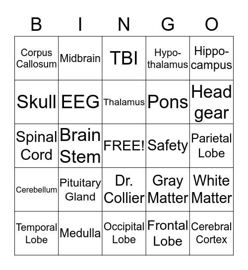 BRAIN Bingo Card