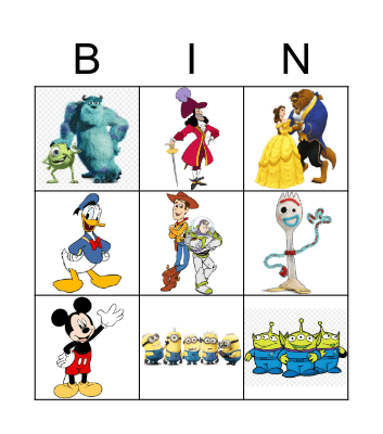 Disney Bingo Card