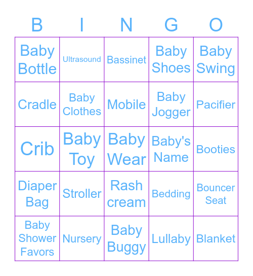 BABY DHIR GENDER REVEAL PARTY Bingo Card