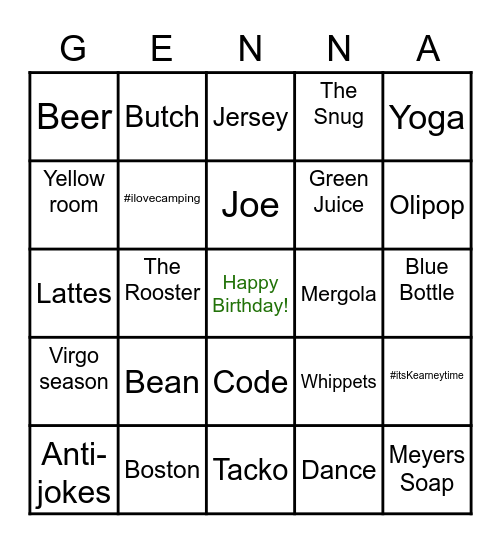 Birthday Bingo! Bingo Card