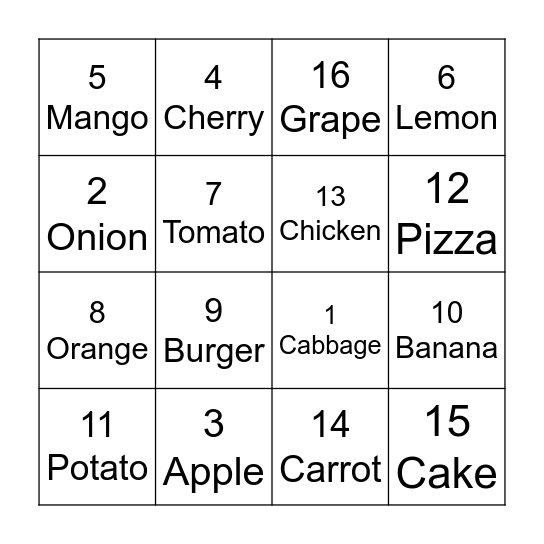 Bingo Blitz Bingo Card