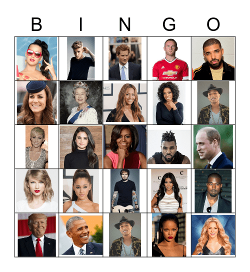 CELEBRITY BINGO Card