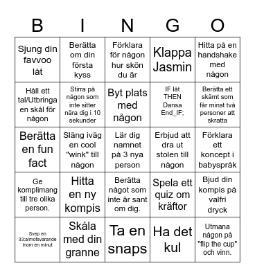 Social Bingo Card