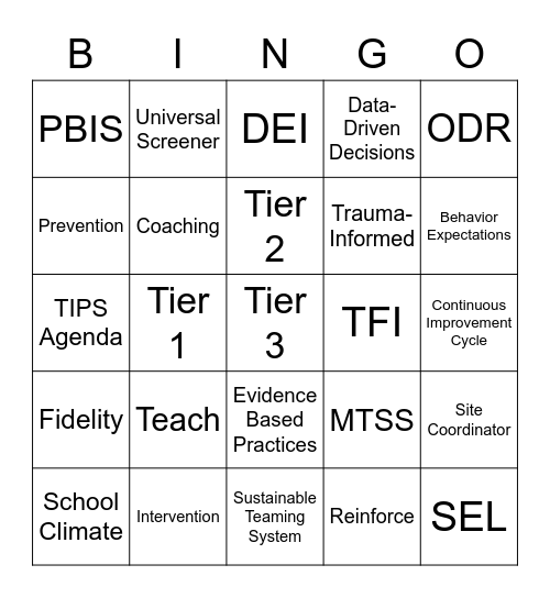 Oklahoma MTSS Bingo Card