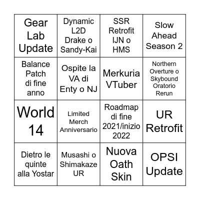 JP 4th Anniversary Bingo Card